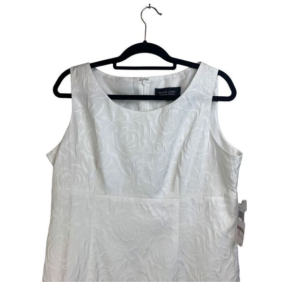 New Evan-Picone Black Label March White Floral Embossed Print Sleeveless Sheath - Picture 3 of 7